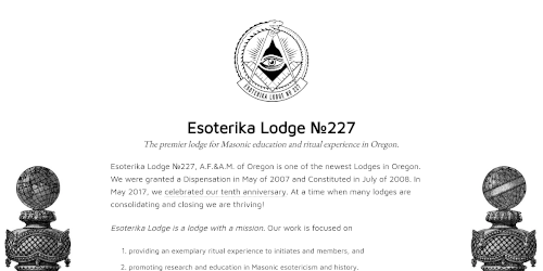 Esoterika Lodge No. 227 website